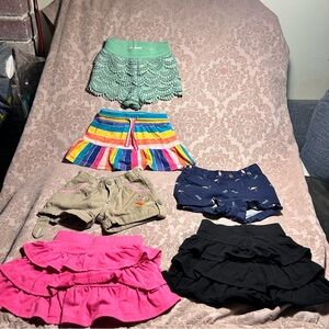 Lot Of 6 Girl Shorts 2T Mix Brands Toddlers Pre-Owned